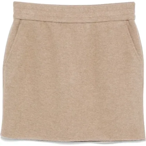 Wool Blend Embroidered Skirt , female, Sizes: 2XS, 3XS - Max Mara - Modalova