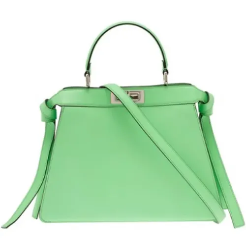 Elegante Mintgrüne Leder-Tote Bag - Fendi - Modalova