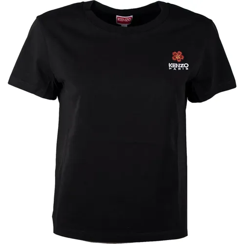 Schwarzes Crest Logo T-Shirt , Damen, Größe: L - Kenzo - Modalova
