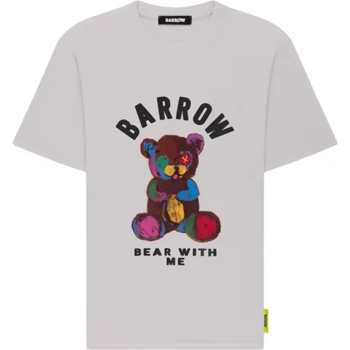 Baumwoll-T-Shirt mit Teddybär-Print - BARROW - Modalova