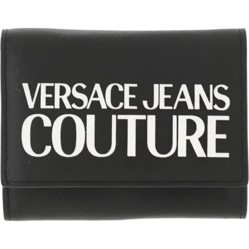 Taktile Logo Geldbörse - Saffiano Leder , Herren, Größe: ONE Size - Versace Jeans Couture - Modalova