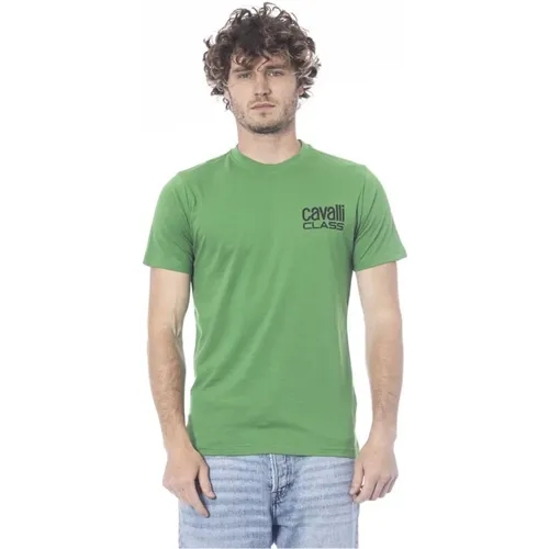 Logo Print Crew Neck T-Shirt , Herren, Größe: XL - Cavalli Class - Modalova