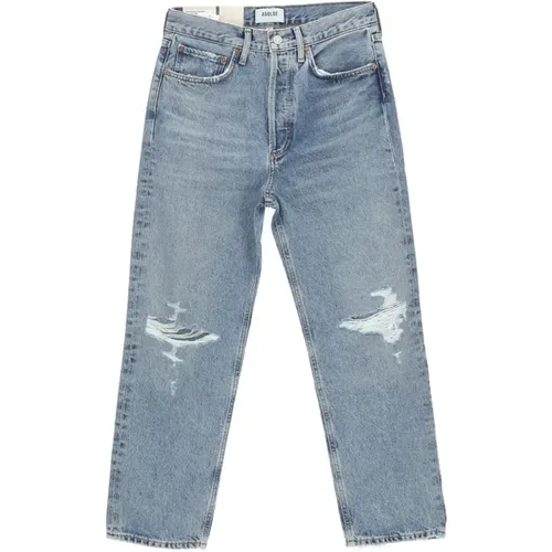 S Crop Suspenders Jeans , Damen, Größe: W24 - Agolde - Modalova