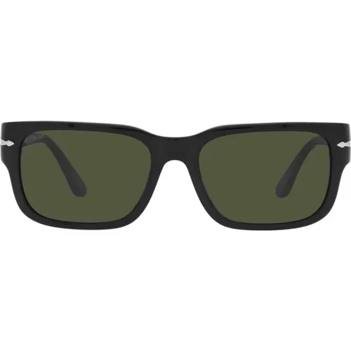 Herren Rechteckige Sonnenbrille in Kühlem Schwarz , unisex, Größe: 58 MM - Persol - Modalova