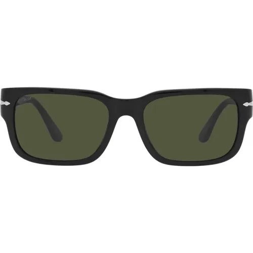 Herren Rechteckige Sonnenbrille in Kühlem Schwarz , unisex, Größe: 55 MM - Persol - Modalova