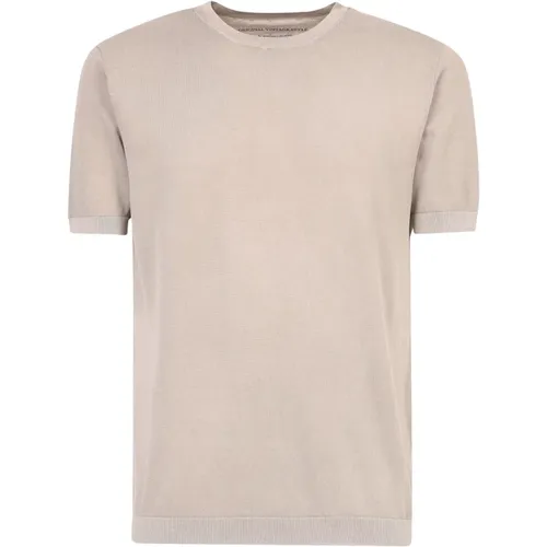 Taupe Baumwoll T-Shirt , Herren, Größe: S - Original Vintage - Modalova