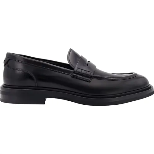 Schwarze Loafer-Schuhe mit Metallmonogramm , Herren, Größe: 41 EU - Dolce & Gabbana - Modalova