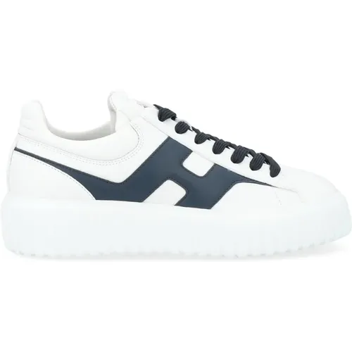 Weiße und Marineblaue Ledersneakers - Hogan - Modalova