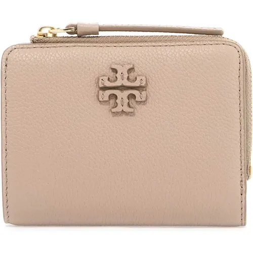 Hammered Leather Double T Logo Wallet , female, Sizes: ONE SIZE - TORY BURCH - Modalova