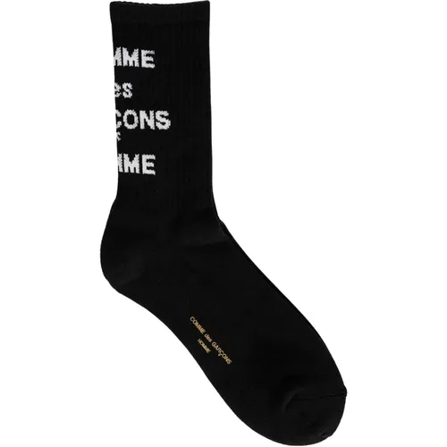 Schwarze Logo Jacquard Baumwollsocken , Herren, Größe: ONE Size - Comme des Garçons - Modalova