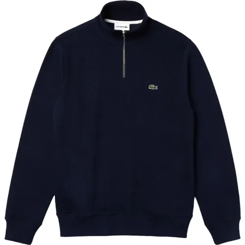 Blauer Sweatshirt mit Reißverschluss , Herren, Größe: S - Lacoste - Modalova