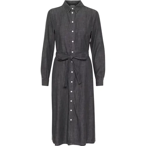 Denim Dress with Shirt Collar , female, Sizes: S, XL, 2XS, M, 3XL, L, 2XL - Part Two - Modalova