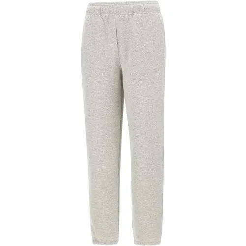 Graue Baumwollmischung Jogger Hose , Damen, Größe: S - New Balance - Modalova