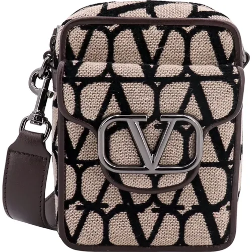 Beige Toile Iconographe Shoulder Bag , male, Sizes: ONE SIZE - Valentino Garavani - Modalova
