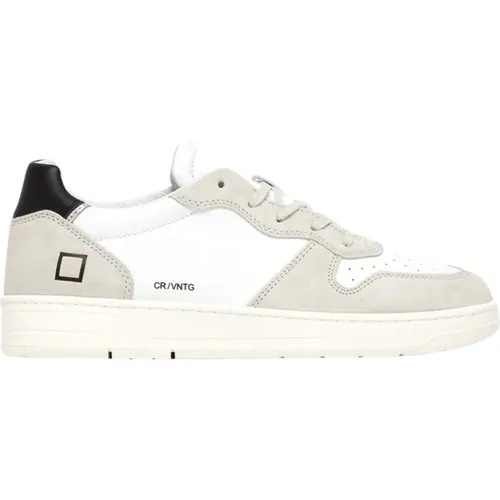 White Leather Sneakers with Perforated Toe , male, Sizes: 8 UK, 7 UK, 11 UK, 6 UK, 9 UK, 10 UK - D.a.t.e. - Modalova