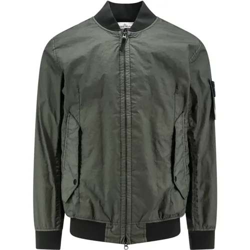 Zip-Up Jacket with Ribbed Profiles , male, Sizes: M, S - Stone Island - Modalova