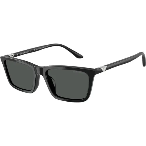 Ea4239U Sunglasses Glossy Dark Grey , unisex, Sizes: 55 MM - Emporio Armani - Modalova