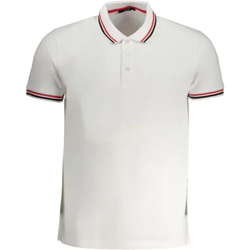 Weißes Baumwoll Polo Shirt mit Kurzen Ärmeln , Herren, Größe: XL - Cavalli Class - Modalova