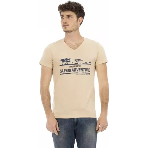 Action V-Ausschnitt T-Shirt , Herren, Größe: 2XL - Trussardi - Modalova