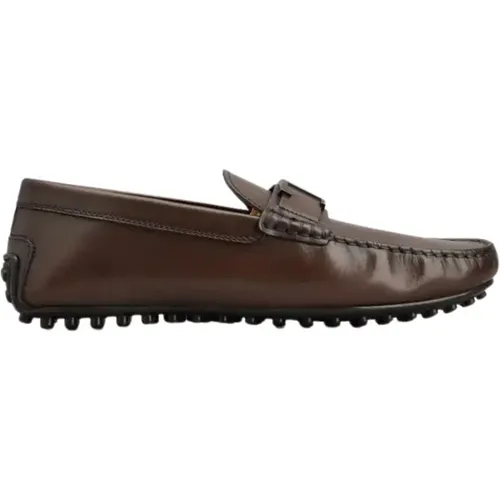 Vintage-inspired Leather Flat Shoes , male, Sizes: 5 1/2 UK - TOD'S - Modalova