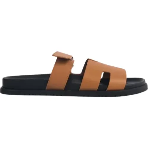 Pre-owned Leather sandals , male, Sizes: 11 UK - Hermès Vintage - Modalova