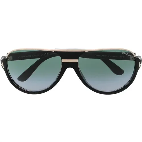 Shiny Sungles with Green Gradient Lens , male, Sizes: 59 MM - Tom Ford - Modalova