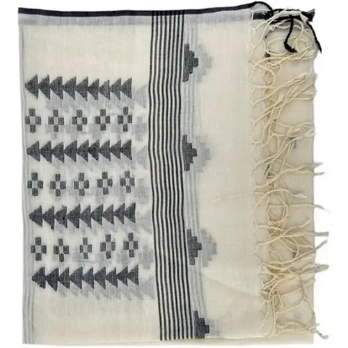 Aztec Pattern White Scarf , female, Sizes: ONE SIZE - Altea - Modalova