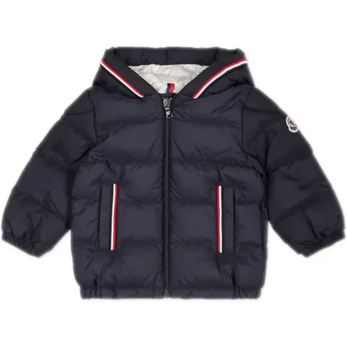 Kinder Blauer Gepolsterter Mantel,Kinder Gepolsterter Mantel mit Logopatch - Moncler - Modalova