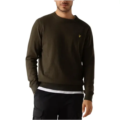 Grüner Cotton Merino Crew Neck Jumper , Herren, Größe: 2XL - Lyle & Scott - Modalova