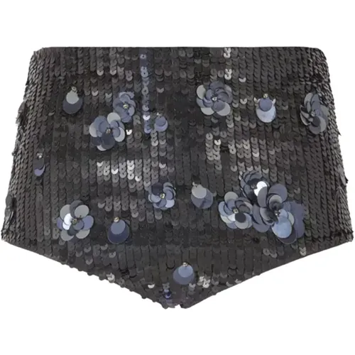 Schwarze Paillettenverzierte High-Cut-Shorts , Damen, Größe: S - P.A.R.O.S.H. - Modalova