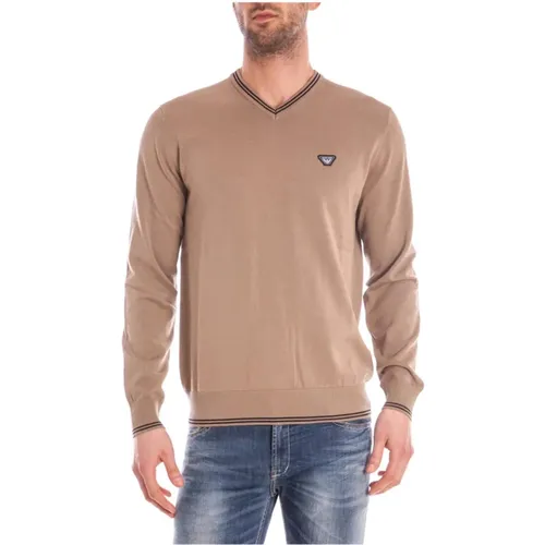 Gemütlicher Strickpullover , Herren, Größe: S - Armani Jeans - Modalova