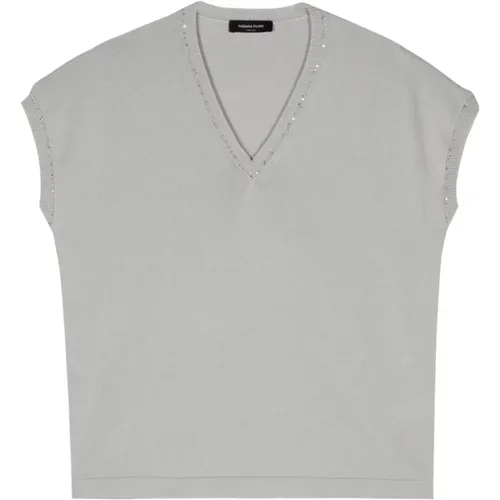 Womens Clothing T-Shirts Polos Grey Ss24 , female, Sizes: M - Fabiana Filippi - Modalova