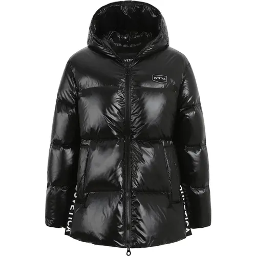 Schwarze Kapuzen-Daunenjacke Aw23 , Damen, Größe: XL - duvetica - Modalova