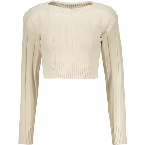 Gerippter Pullover mit Knopfdetail - LOW CLASSIC - Modalova