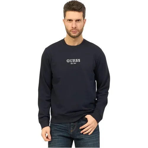 Cotton Crewneck Sweater , male, Sizes: S, L, M - Guess - Modalova