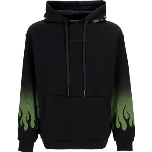 Flames Hoodie /Green , male, Sizes: M, L, XL - Vision OF Super - Modalova