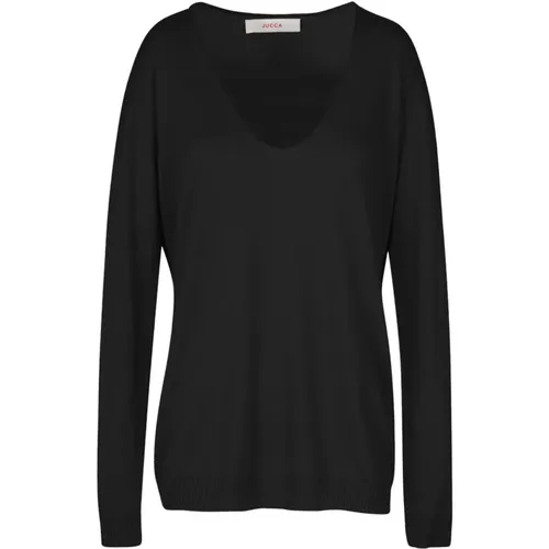 Silk and cashmere V-neck sweater , female, Sizes: M, S - Jucca - Modalova