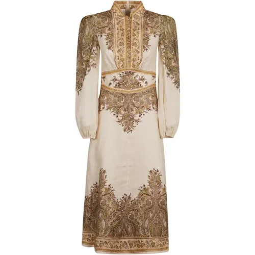 Paisley Linen Dress , female, Sizes: S - Zimmermann - Modalova