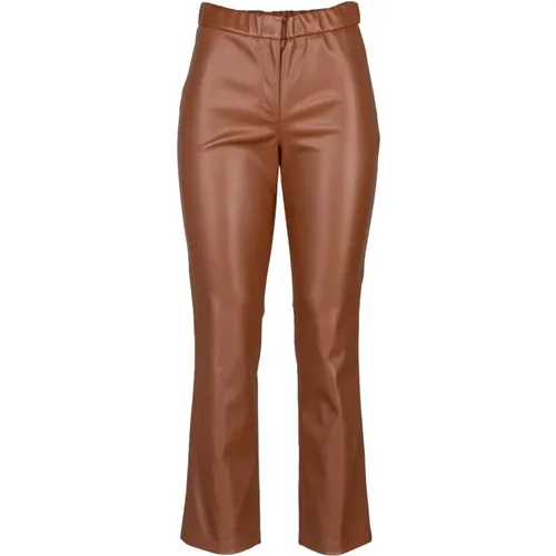 Flared Faux Leather Pants , female, Sizes: 2XS - Semicouture - Modalova