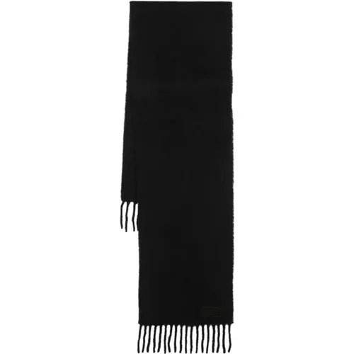 Fringed Alpaca-Wool Scarf , unisex, Sizes: ONE SIZE - Ami Paris - Modalova