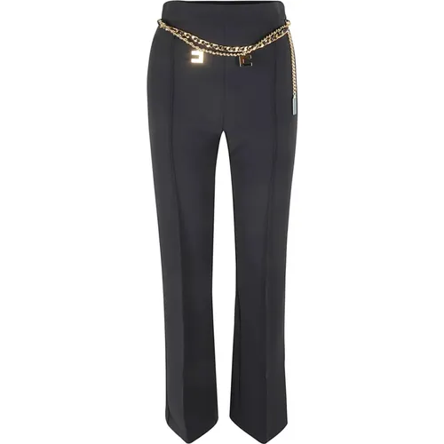 Flared Trousers , female, Sizes: L, M, XL, XS - Elisabetta Franchi - Modalova