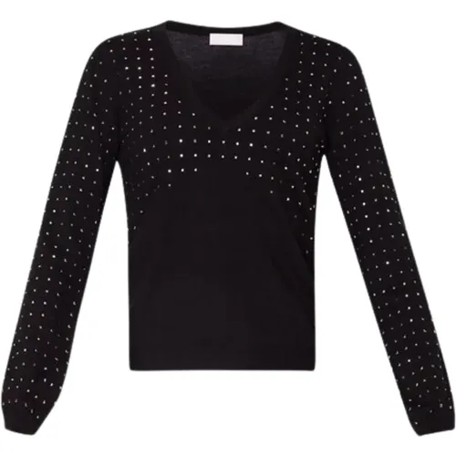 Schwarze Sweaters mit Nieten , Damen, Größe: XS - Liu Jo - Modalova