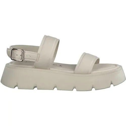 Elegant Ivory Flat Sandals , female, Sizes: 6 UK, 7 UK, 8 UK, 3 UK, 5 UK, 4 UK - tamaris - Modalova