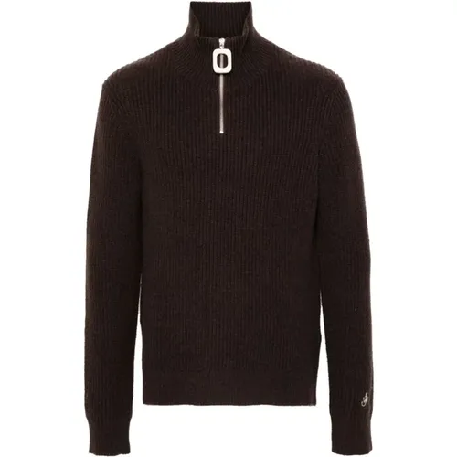 Zippered knit sweater - twisted design , male, Sizes: L - JW Anderson - Modalova