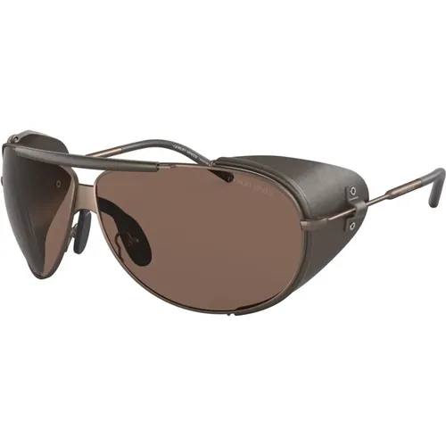 Bronzefarbene/braune Sonnenbrille - Giorgio Armani - Modalova