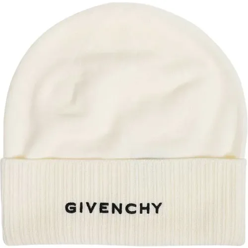 Weiße Wollmütze mit Rippbündchen , Damen, Größe: ONE Size - Givenchy - Modalova