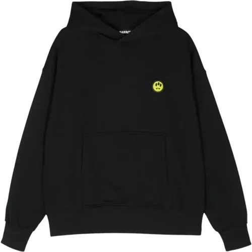 Schwarzer Hoodie mit Smile-Detail , Herren, Größe: L - BARROW - Modalova