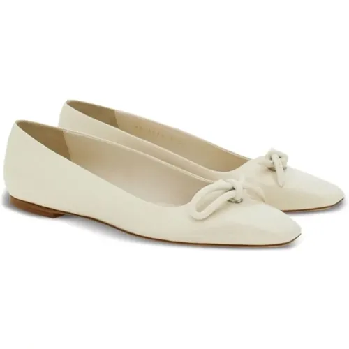 Weiße flache Schuhe für Frauen , Damen, Größe: 36 EU - Salvatore Ferragamo - Modalova