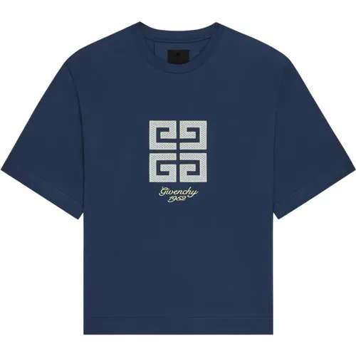 Blaues T-Shirt mit 4G-Emblem , Herren, Größe: L - Givenchy - Modalova