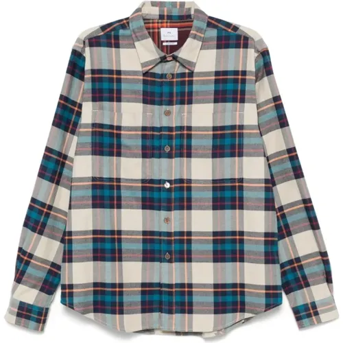 Weißes Flanell-Karo-Hemd , Herren, Größe: XL - Paul Smith - Modalova